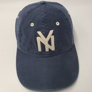 Vintage New York Black Yankees Hat Strapback (Fits Small) Blue Marlin Blue White